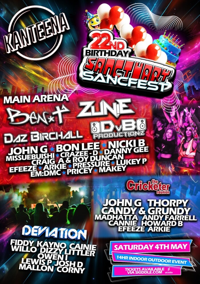 Sanctuary 22nd Birthday, Kanteena, Lancaster, Sancfest